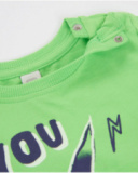 T-shirt da bambino in maglia con stampa frontale