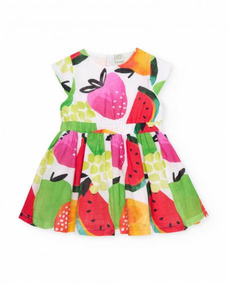 Vestito da bambina in tessuto con motivo di frutta