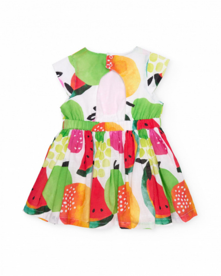 Vestito da bambina in tessuto con motivo di frutta