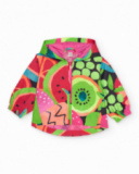 Giacca da bambina in tessuto con chiusura con zip