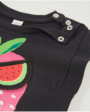 T-shirt da bambina in maglia con dettaglio in rilievo