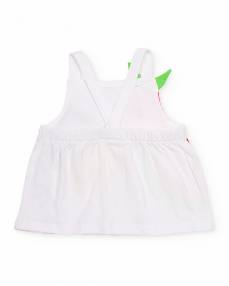 T-shirt da bambina in maglia con foglioline in rilievo