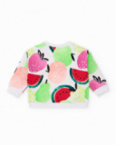 Felpa da bambina in maglia con stampa di frutta