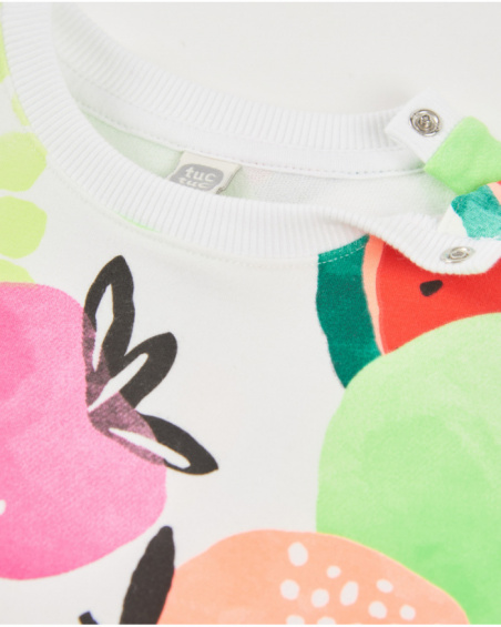 Felpa da bambina in maglia con stampa di frutta