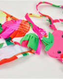 Bikini da bambina in maglia con frutti imbottiti