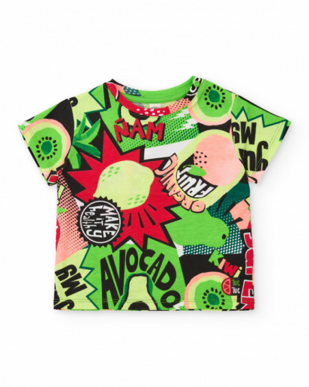 Completo da bambino in maglia in stile fumetto