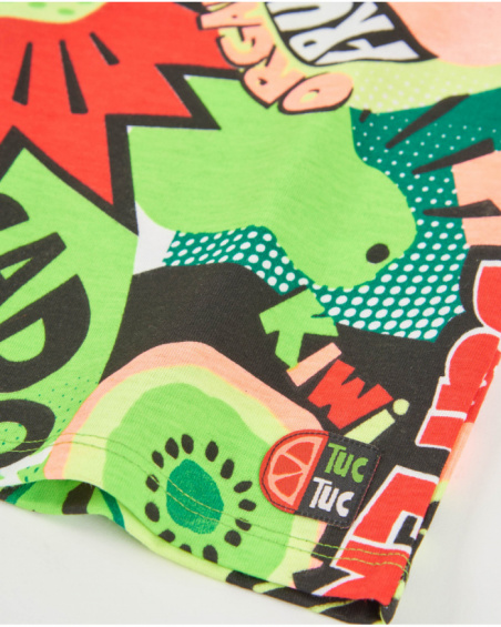 T-shirt da bambino in maglia con stampa fumetto