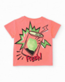 T-shirt da bambino in maglia con motivo in stile pop