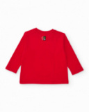 T-shirt da bambino in maglia con grafica frontale