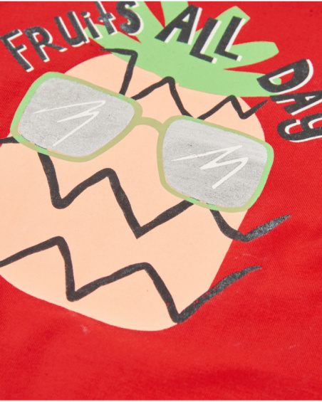 T-shirt da bambino in maglia con motivo ananas