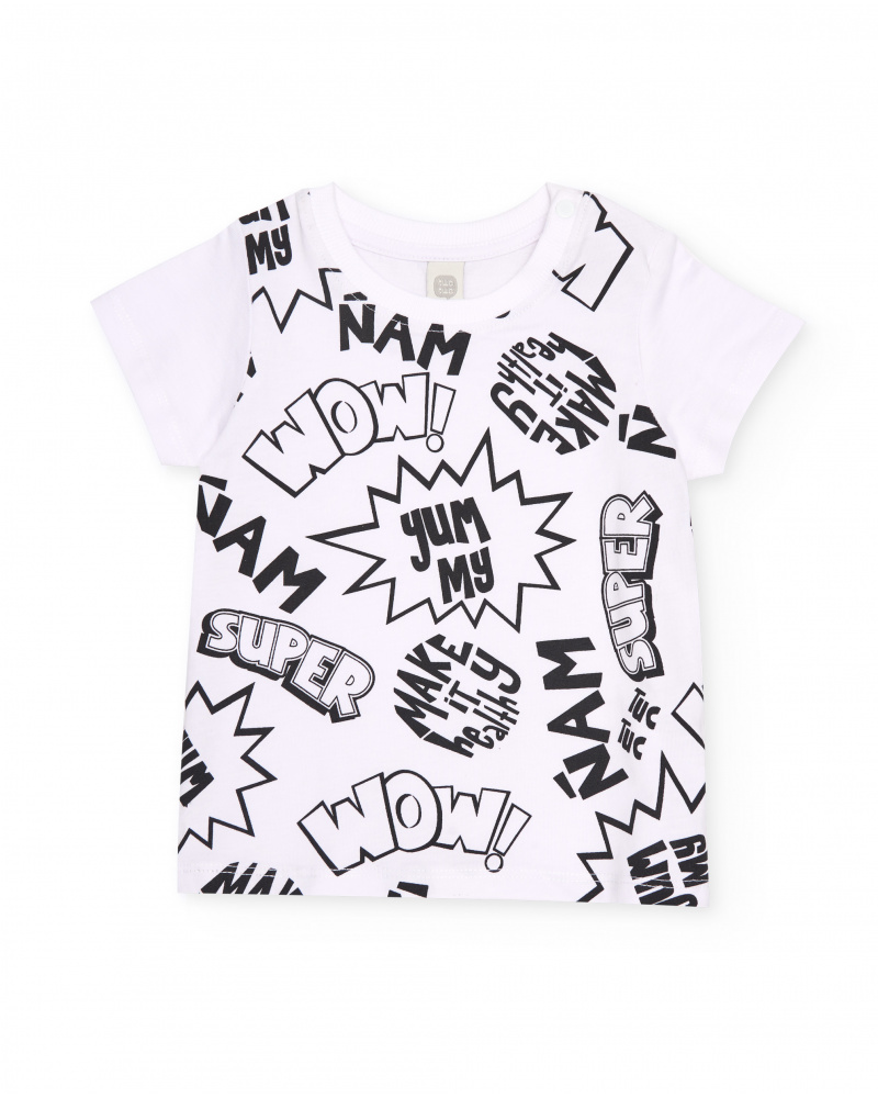 T-shirt da bambino in maglia in stile fumetto