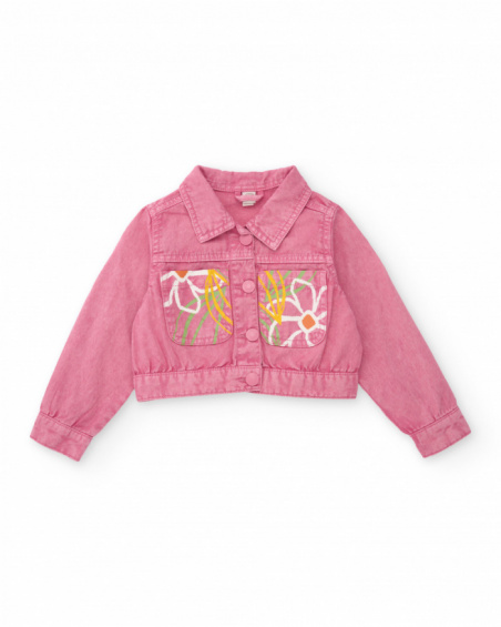 Giacca da bambina in tessuto in denim morbido