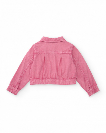 Giacca da bambina in tessuto in denim morbido