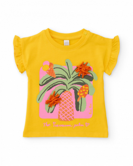 Completo da bambina in maglia con dettagli in rilievo