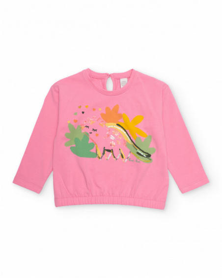 T-shirt da bambina in maglia con dettagli di paillettes