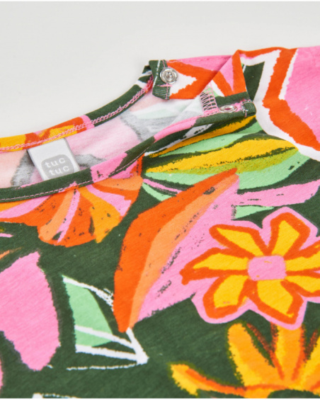 T-shirt da bambina in maglia con nodo al fondo