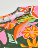 T-shirt da bambina in maglia con nodo al fondo