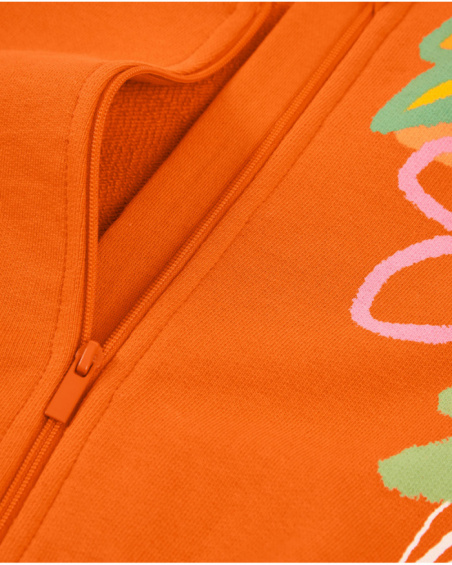 Felpa da bambina in maglia con chiusura con zip