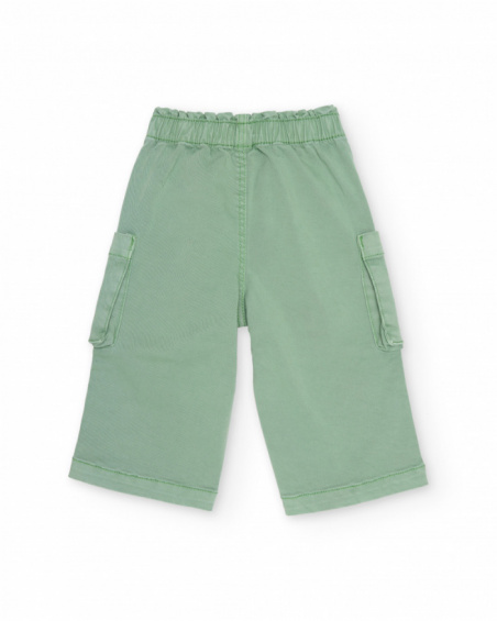 Pantaloni da bambina in tessuto in stile cargo