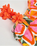 Costume da bagno da bambina in maglia con spallina asimmetrica