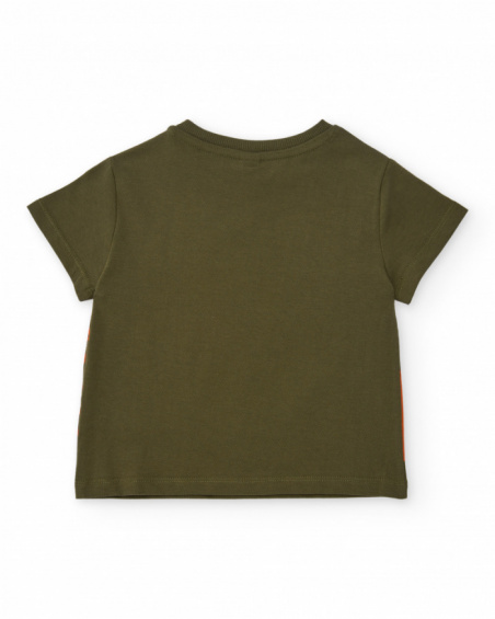 T-shirt da bambino in maglia con chiusura sulla spalla