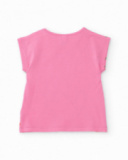 T-shirt in maglia da bambina con dinosauro decorativo