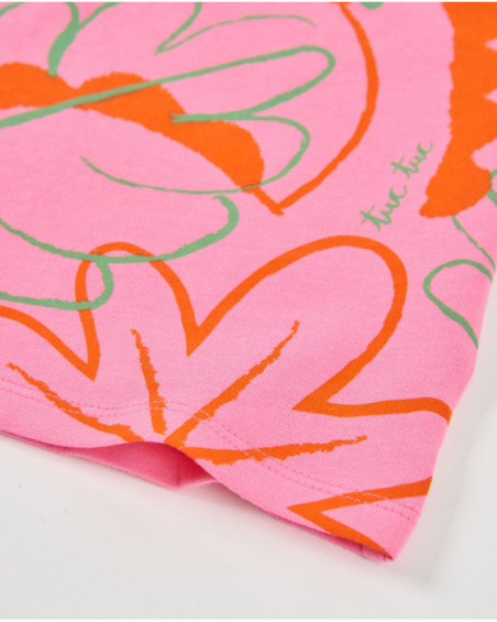 T-shirt in maglia da bambina con dinosauro decorativo