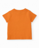 T-shirt in maglia da bambino con stampa a contrasto