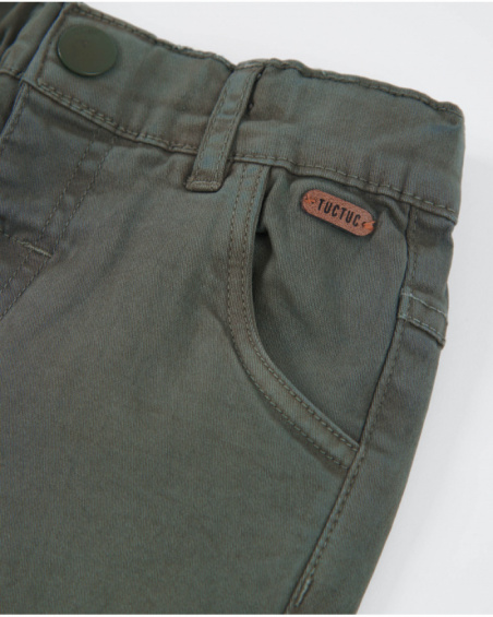 Pantaloni da bambino in tessuto con vita con regolazione interna