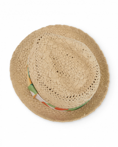 Cappello da bambino in tessuto con nastro e nodo laterale