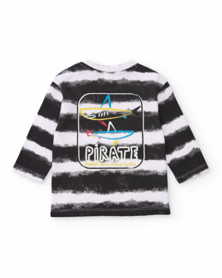T-shirt in maglia da bambino con motivo pirata