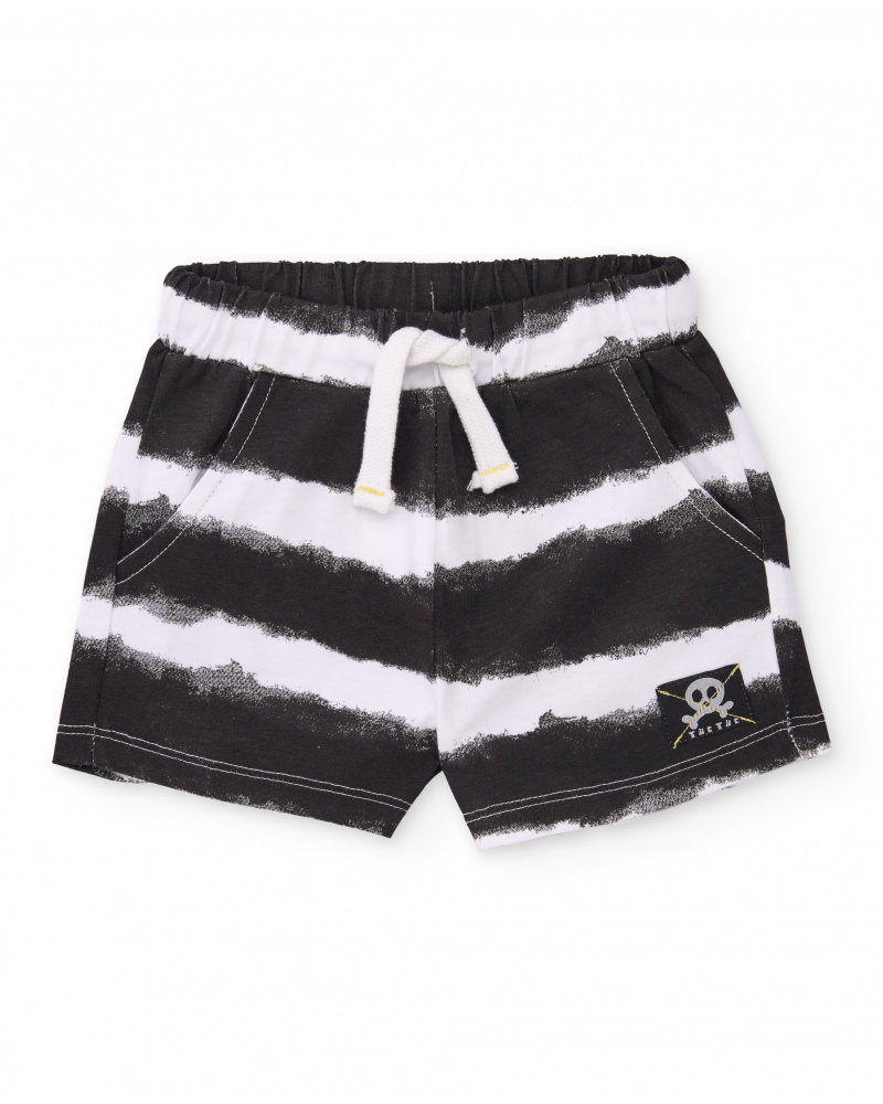 Bermuda in maglia da bambino a righe