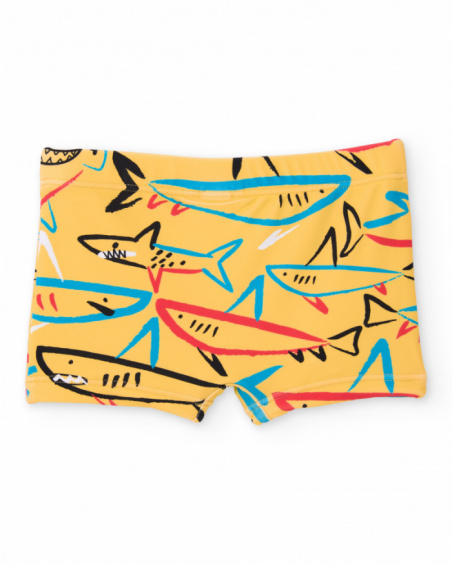 Costume da bagno da bambino in maglia con stampa di squali