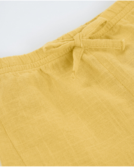 Shorts da bambina in tessuto con ricamo laterale