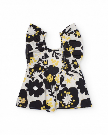 Vestito da bambina in tessuto con spalline e volant