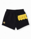 Shorts in maglia da bambina con finiture ondulate