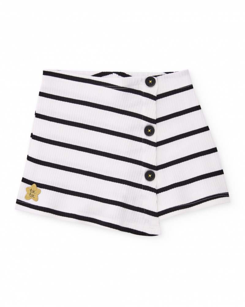 Gonna-pantalone in maglia da bambina con design asimmetrico