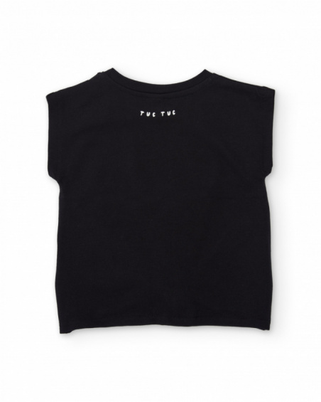 T-shirt in maglia da bambina con nodo decorativo