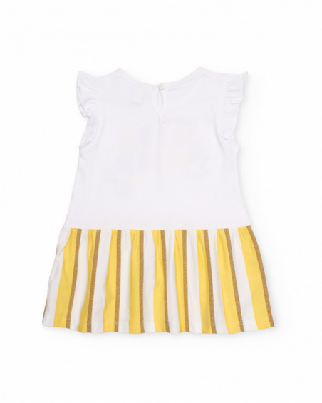Vestito in maglia da bambina con righe verticali