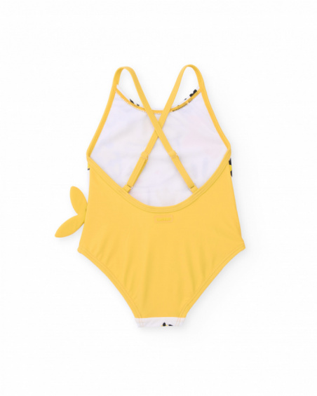 Costume da bagno da bambina in maglia con dettaglio laterale