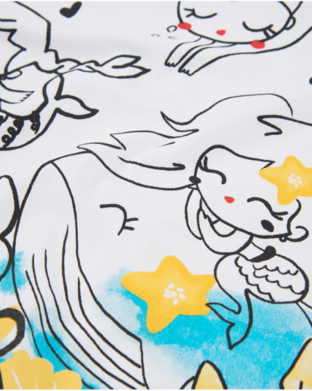 Vestito in maglia da bambina con stampa di sirene