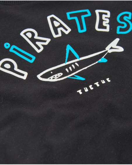 T-shirt in maglia da bambino con stampa di squalo