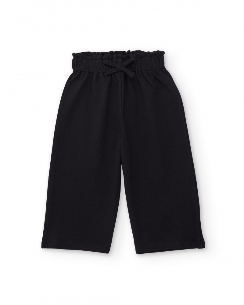 Pantaloni in maglia da bambina con vita elasticizzata