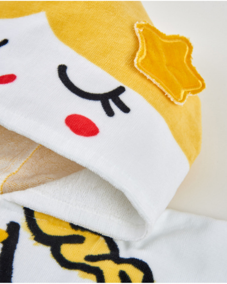 Asciugamano poncho in maglia da bambina con motivo sirena