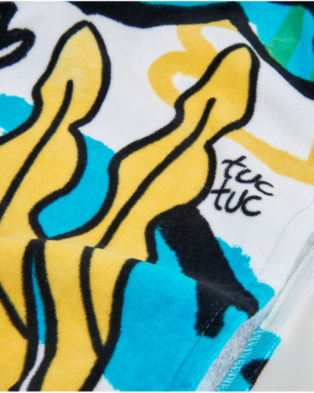 Asciugamano poncho in maglia da bambina con motivo sirena