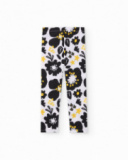 Leggings in maglia da bambina con stampa all-over