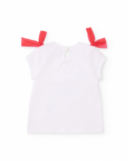 T-shirt in maglia da bambina con pesce sul davanti