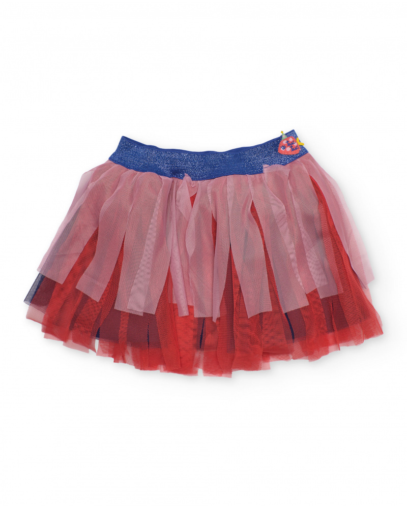 Gonna da bambina in tessuto con strati di tulle