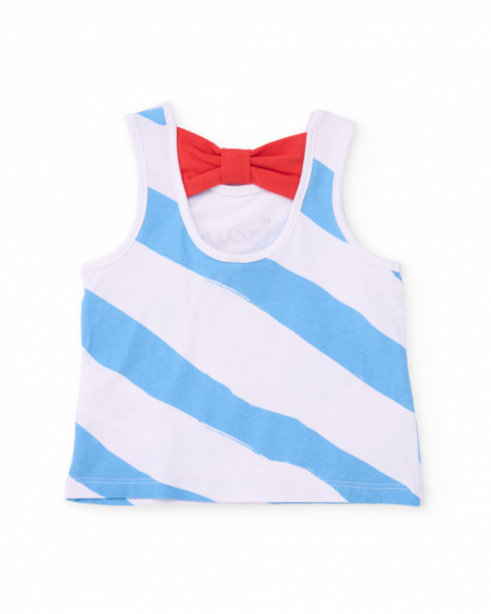 T-shirt in maglia da bambina con pesce a forma di cuore