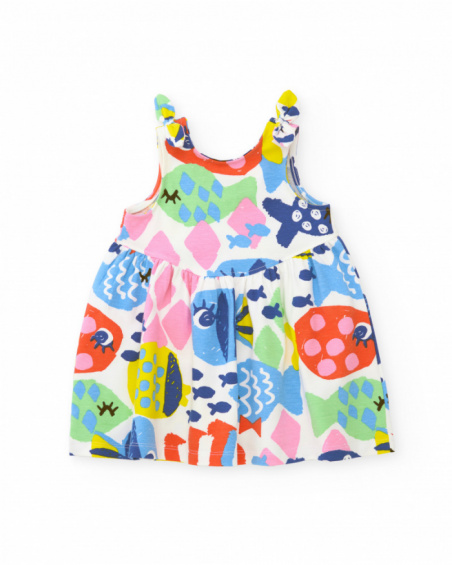 Vestito in maglia da bambina con spalline annodate